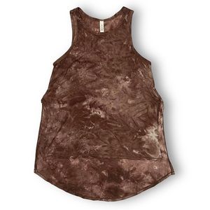 Lululemon Long For Length Tank Top S/Small Diamond Dye Pink Bliss Spanish Oak
